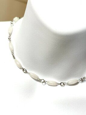 Genuine Milky Quartz Short Necklace, Natural Gemstone Adjustable Necklace